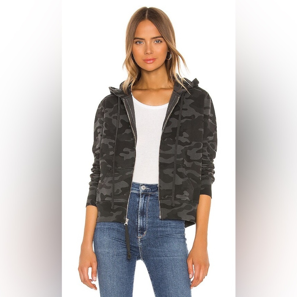NILI LOTAN Callie Sample Hoodie in Black Camo S